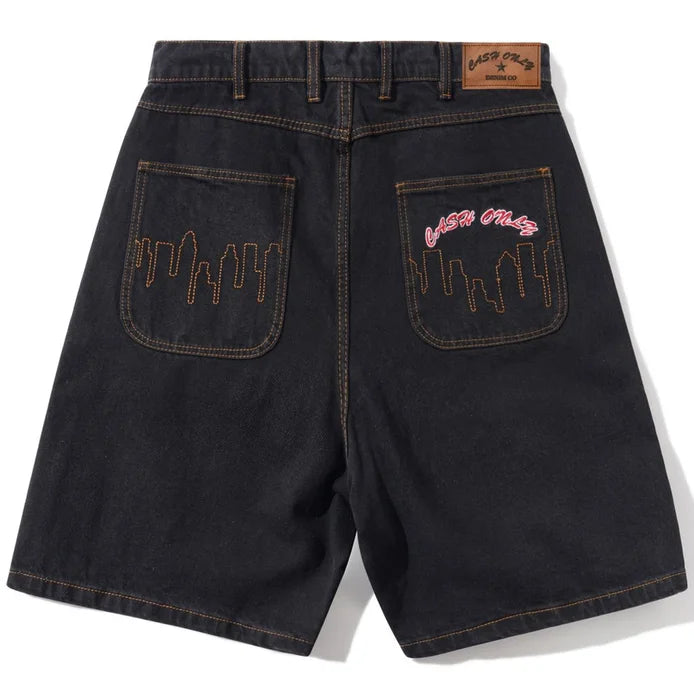 Cash Only Logo Denim Shorts 'Washed Black' - Hypepieces
