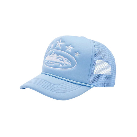 Corteiz 5 Star Baby Blue Trucker Hat