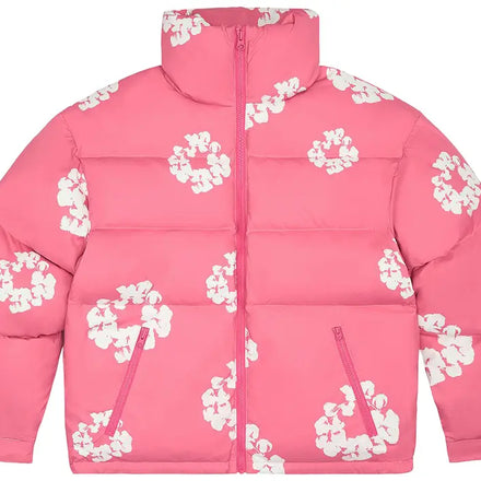 Denim Tears Pink Wreath Puffer Jacket