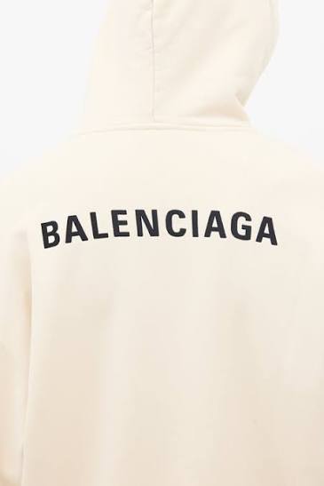 Balenciaga Embroidered Logo Hoodie 'Cream'