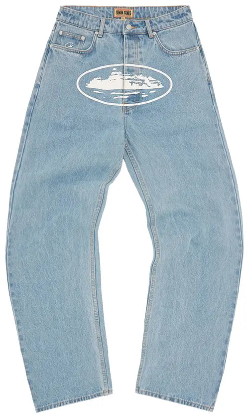 Corteiz Alcatraz Baggy Jeans 'Washed Blue - Hypepieces