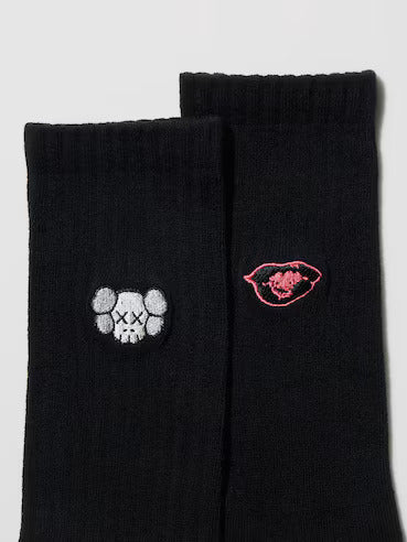 Kaws x Uniqlo Black Socks