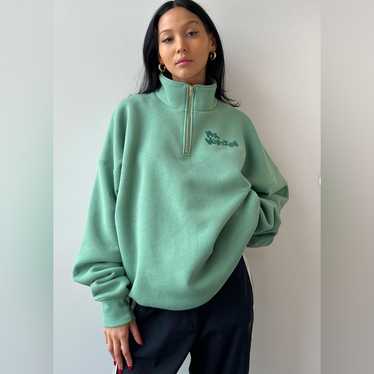 Mr Winston Quarter Zip Fleece 'Moss'