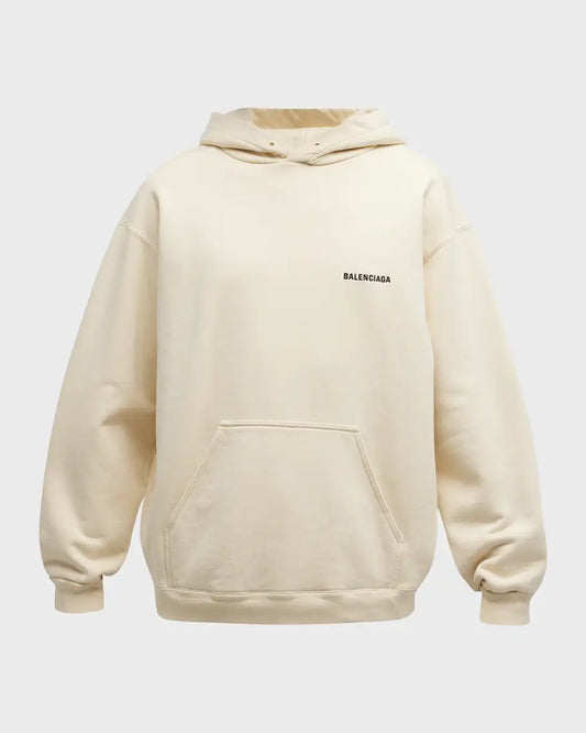 Balenciaga Embroidered Logo Hoodie 'Cream'