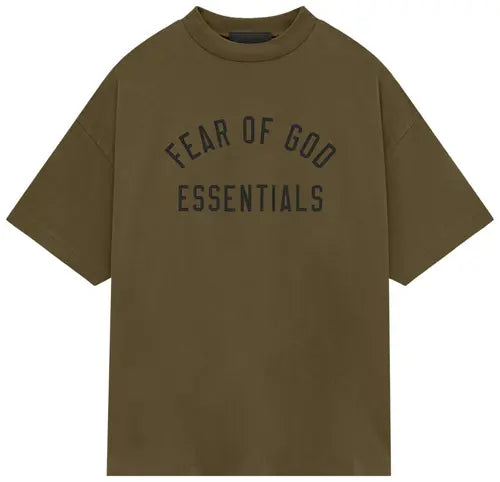 Fear of God Essentials Jersey Crewneck Tee 'Olive' - Hypepieces