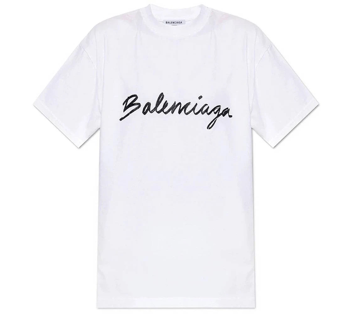 Balenciaga Script Logo Tee 'White' - Hypepieces