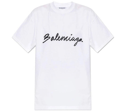 Balenciaga Script Logo Tee 'White' - Hypepieces
