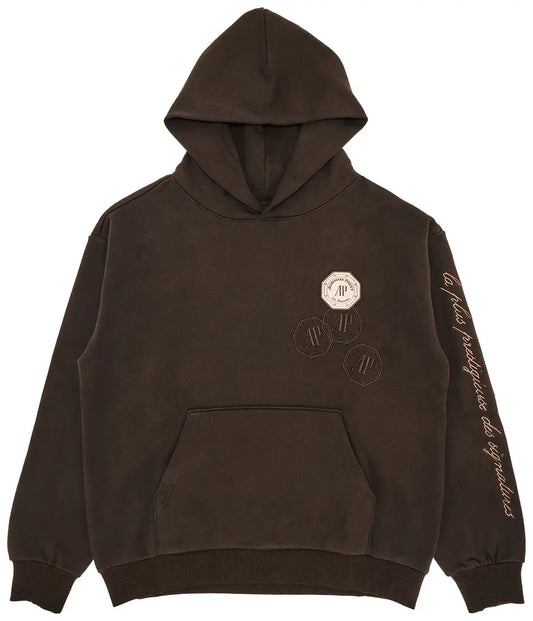 Travis Scott x Audemar Piguet  Embroidered Logo Brown Hoodie - Hypepieces