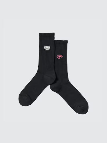 Kaws x Uniqlo Black Socks