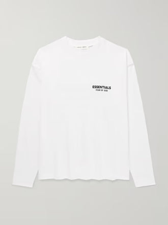 Essentials White/Black Long Sleeve Tee